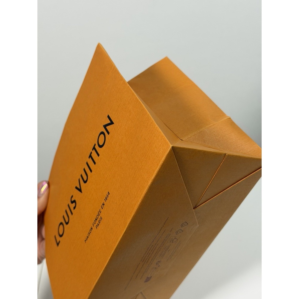 LOUIS VUITTON 8.5" x 7" Authentic Paper Gift/Shopping Bag Small Tote Orange 0022 - Picture 3 of 9